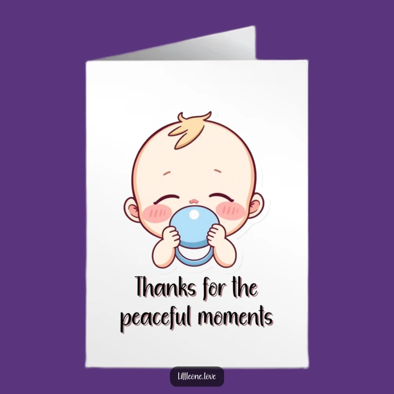 Free Printable Funny Sleepy Baby Thank You Card - Pacifier Character DIY Downloadable
