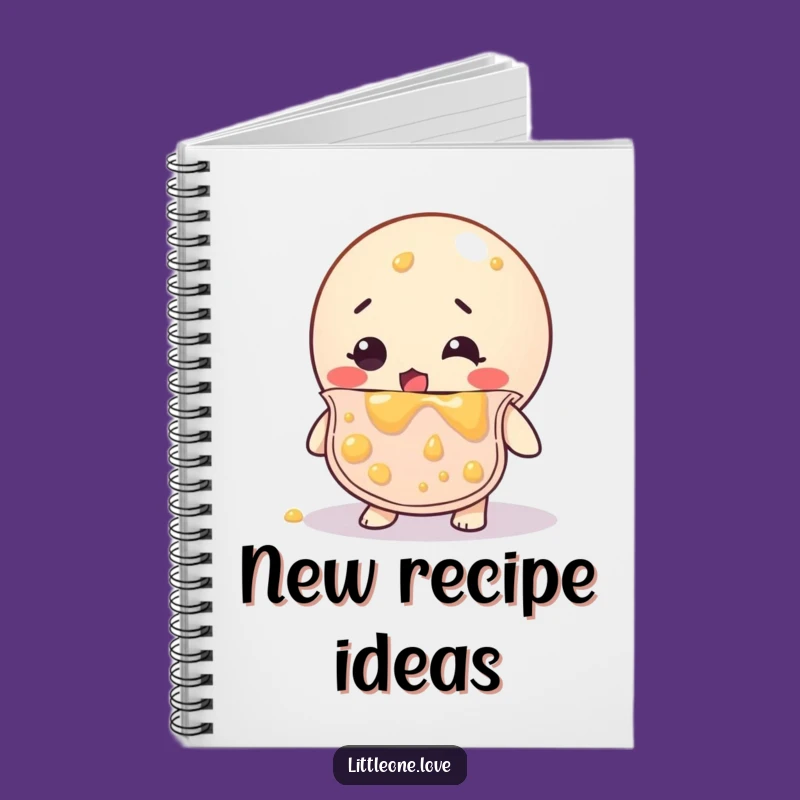 Funny Bewildered Baby Ball Bib Covered In Food Notebook - Journal Gift