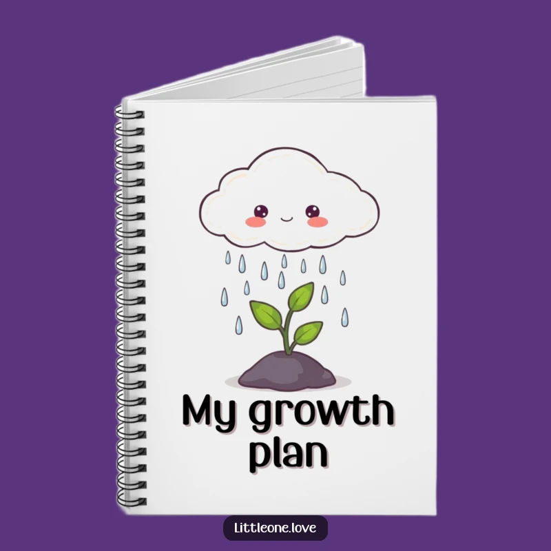 Funny Little Cloud Rain Sprout Notebook - Journal Gift