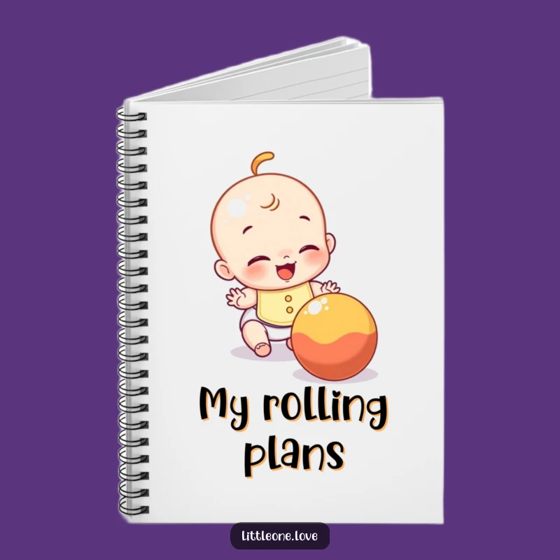 Funny Baby Notebook: Journal with giggling infant chasing ball, a perfect funny gift