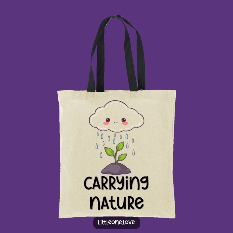 Funny Little Cloud Rain Sprout Tote Bag - Garden Carryall Gift