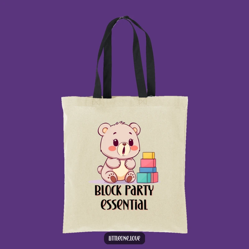 Funny Baby Bear Building Blocks Tote Bag: Surprise Your Style Gift