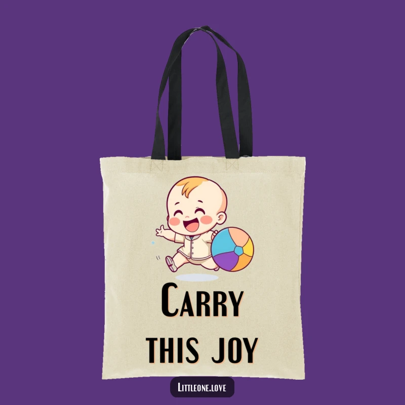 Funny Toddler Ball Chase Tote: Playful Kid Canvas Bag Gift